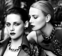 inspirationgallery:  Charlize Theron &amp; Kristen Stewart by Mikael Jansson. Interview Magazine June 2012  