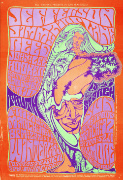 psychedelic-sixties:  Jefferson Airplane/Jimmy Reed/John Lee Hooker/The Stu Gardner Trio, March 10 &amp; 11, 1967 - Winterland (San Francisco, CA.) March 12, 1967  Fillmore Auditorium (San Francisco, CA.) Art by Wes Wilson 
