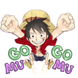 Luffy keychain for con&rsquo;s I will have made, definately not done but I wanted to slap some color on him for lighting refs on the skin, also&mdash; the lettering isn&rsquo;t finalized, I&rsquo;m still conflicted on the color combo&rsquo;s! Any idea&rsq