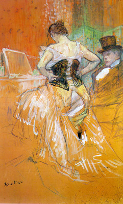 composition-improvisation:Henri de Toulouse-Lautrec, Woman in a Corset, c. 1896