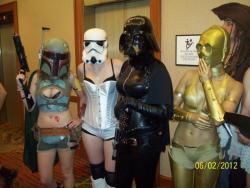 starwarsgonewild:  I’m the Sextrooper. :) It wasn’t just me… Figured I should share. :D I love my friends, Darth Vixen, Booba Fett, and C3POhhhh!  This is awesome!