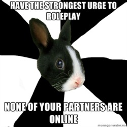 fyeahroleplayingrabbit:  This seems to be happening to me a lot actually, its a tad bit depressing. I’m actually looking for some new partners so send an ask to my blog if you want to contact me! submitted by http://phaeochrous.tumblr.com/  THIS.