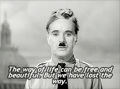 the-orator:  valley-of-the-dolls:  The jewish barber’s speech from The Great Dictator (1940). A poor jewish barber looks just like the bad dictator and is mistaken for him. He uses his chance to deliver a speech to the people disguised as the Dictator.