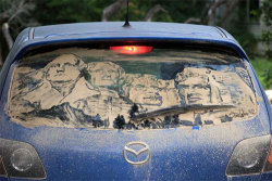 just-art:   Dirty Car Art The artist Scott Wade draws on dirty car windows the kinds of things most of us can only dream of being able to do on paper. 