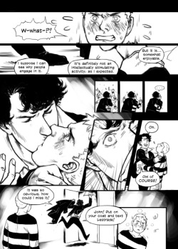 French Kiss page 05 (from I Will Burn the Art Out of You, a Sherlock collab fanbook)