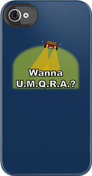 Guess what, everyone! The &ldquo;Wanna U.M.Q.R.A.?&rdquo; design is now available as an iPhone cover! There will be more, of course, but this is the only one I&rsquo;ve made so far.