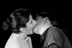 toocooltobehipster:   Marina Abramovic and Ulay Death Self, 1977 This performance consisted of the two artists seated in front of each other, connected at the mouth. They took in each other’s breaths until all of their available oxygen had been used