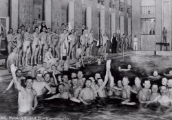 penileparade:  For most of the 20th century the YMCA was strictly male only. It was extremely common for men and boys to swim naked at the Y, as well as at schools and gyms across the country. That’s why no one in 1961 batted an eye at the following