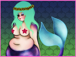 fatposidoodles:  A cute little chubby mermaid Stay lovely everybody &lt;3 