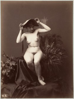 back-then:  Nude Woman with Hat 1870s-90s via Metmuseum 