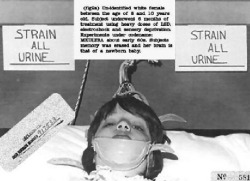 academyofbrokenhearts:  The caption reads: Unidentified white female between the age of 8 and 10 years old. Subject underwent 6 months of treatment using heavy doses of LSD, electroshock and sensory deprivation. Experiments under codename: MKULTRA, about