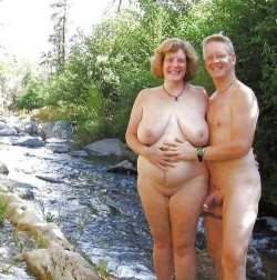 nudistlifestyle:  Mature nudist couple looking gorgeous in this photo ! 