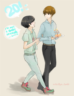 eclectiqua:  “I’M NOT A BABY ANYMORE” project part.1 / 2  baby mushroom head Taemin &amp; grown-up Taemin &lt;3 