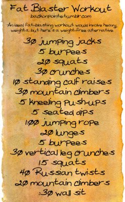 exercisedirtyeatclean:  exercisedirtyeatclean:  Do these workouts in order (fat burner, legs, butt, abs, arms) in order to get a workout that works every muscle. All inspired backonpointe’s workout challenges. Love her blog, you should check her out.