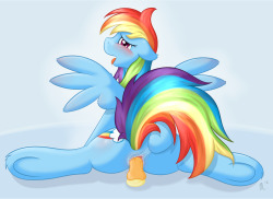 Dash probes to see what exactly lies hidden at the end of a rainbow. I guess y'all can thank Smitty for that picture! He kinda brought up the topic about anal, and I was thinking that I have to draw something involving it. Funnily it&rsquo;s actually