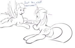 Two other requests I did not too long ago Twidash reading erotic fanfictions, and Rarity and pinkie pie eating chocolates i guess  ? ? All my errors come out when i sketch fast, haha