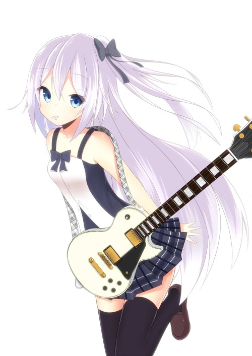 Anime girl with guitar