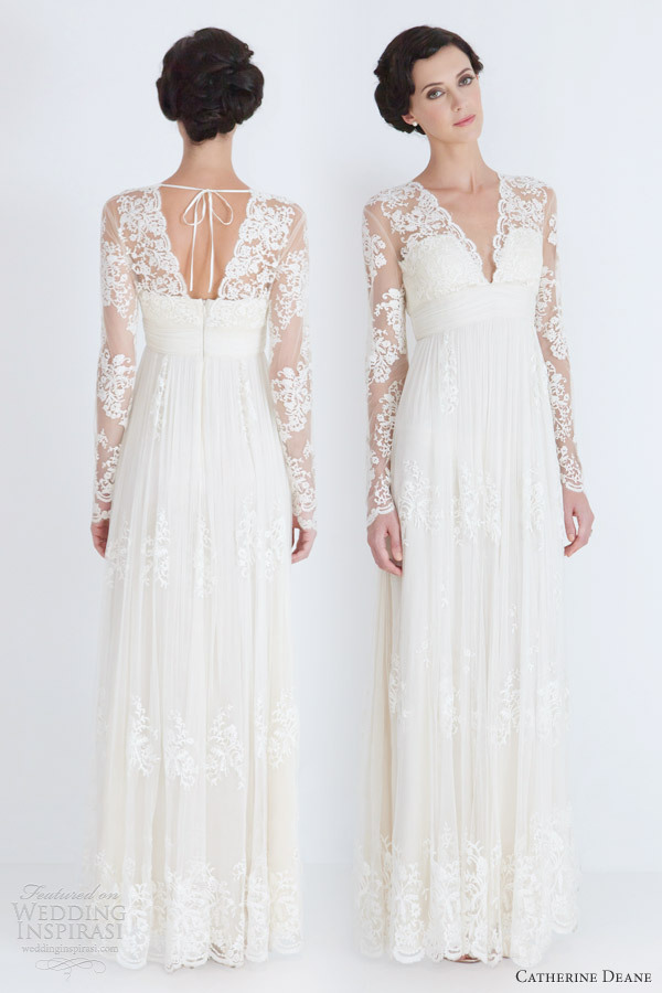 Lace sleeves wedding dress