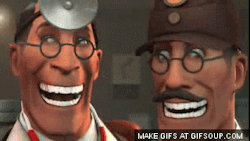 ms-ashri:  carprediem:  Medic has the BEST facial expressions, not to mention I love the effects, and I love how Medic’s eyes and mouth were glowing just like in Backwater Gospel in the last one… Source  THE FACES  The animation made me uncofortable