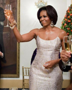 justnakedpeople:  nyc4lyfe:  theartofthegentleman:  FLOTUS!!!!  Pass the Veuve Clicquot; its a party yall!  She is going to second term loving tonight!       Michelle is beautiful.