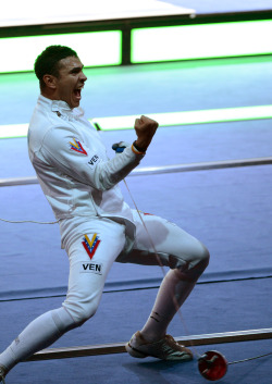Venezuelan fencer Ruben Limardo, winner of a gold medal at the 2012 London Olympic Games.