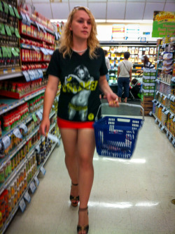 Today, I am bringing you some rather boring pictures of me food shopping. &ldquo;Why?&rdquo; you might ask. Well, my dear audience, even when I go to the grocery store I like to wear very short skirts and heels and I thought you might like some snapshots