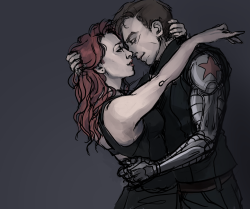 hatterandahare:  vylla-art:  Bucky/Nat, guys. That is all.  for donna, since she just excitedly told me of this development.  