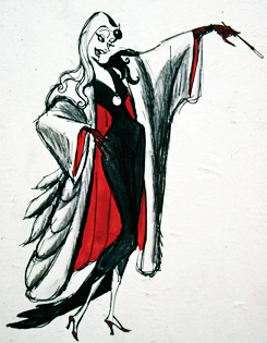 krungy:  101 Dalmatians (1961) - Early Cruella de Vil concept art © Marc Davis 
