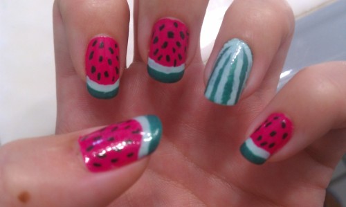 watermelon nails on Tumblr