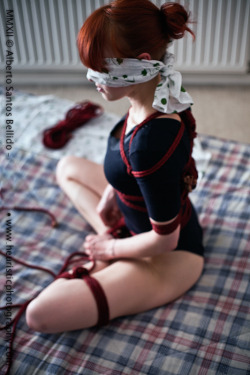 tease-and-deny:  heuristicphotography:  On the photo: SkinnyredheadPhoto/Rope/Light/Edit: Alberto Santos Bellido© 2012 http://www.heuristicphotography.com  She looks like she’s meditating. Rope is so peaceful, sometimes. I’d be reluctant to disturb