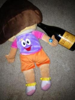 Oh, dear. Looks like Dora had another rough night, kids. Poor lil&rsquo; explorer. ~Bunny