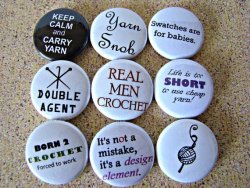 we-love-crocheting:  qweent:  Yeah I’m a double agent:)  I’m also a double agent :D err….kinda…my knitting skills are kinda lacking… ^^ and I *need* to know where to buy these badges! EDIT: found them and more on Etsy ^^ click the pic for link~