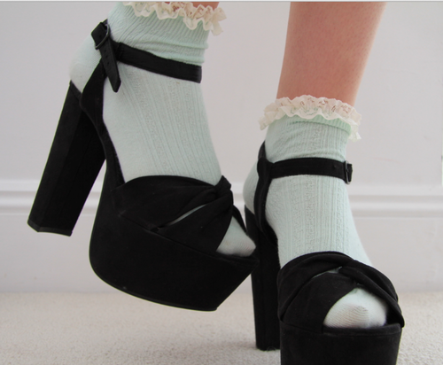 ruffle socks with heels