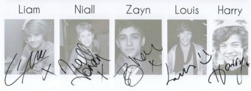 one direction signatures on Tumblr
