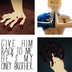 alkahestic:  edward elric’s first and last transmutations done without an array were done for no one other than his little brother. 