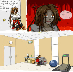 ipaiwithmylittleeye:  ipaiwithmylittleeye:  Tumblr exclusive: no-Matt-ending version. Because why not?    I feel like drawing more giga boob Mattie antics, so reblogging an older comic I’m still proud of.