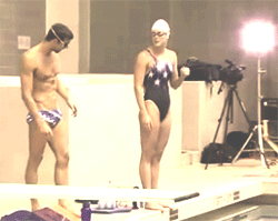 phelpsandschmitty:  Michael Phelps and Allison Schmitt during practice  NEW SHIP