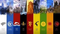 ladyyytargaryen:  Game of Thrones Houses, Seats, House Sigils and House Mottos. House Stark | Winterfell | Direwolf | &ldquo;Winter is coming&rdquo; House Arryn | Eeyrie | Moon adn Falcon | &ldquo;As high as honor&rdquo; House Tully | Riverrun |