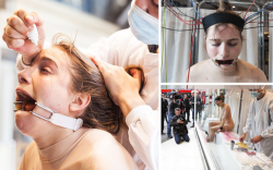 shit-xvx:  chappell:  embrace-your-earth:  creestalbreeze:  “A young woman was restrained, force-fed and injected with cosmetics in a high street shop window as part of a hard-hitting protest against animal testing. Jacqueline Traide was tortured in