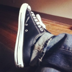 Leather #chucks #converse #chucktalyor (Taken with Instagram at Marquis Downtown Lofts)