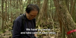 radioactiveheroin:  eh-nder:  oliviatheelf:  If I’m correct, this is the documentary about the Asian forest where a ton of people commit suicide every single day. People will literally park their cars outside of the woods, go in, and never return. You’ll