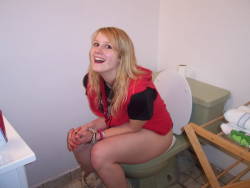 very pretty girl on the toilet