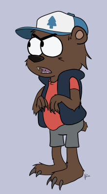 I drew Dipper from Gravity Falls as a bear in honor for my Dipper bear theory