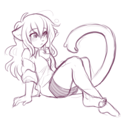 misskattoart:  Have a crap day at work? Draw pin-up y cat girls.Suddenly everything is better.  