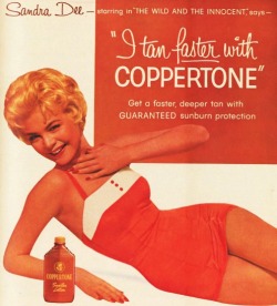 1950sunlimited:  Sandra Dee for Coppertone, 1959 