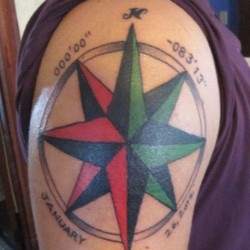 Shellback tattoo #shellback #tattoo #nautical #star #nauticalstar #port #starboard  (Taken with Instagram)