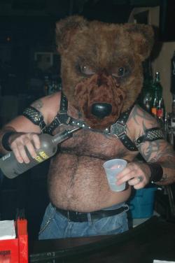  BURLY FUR YUM Brute Grizzly Bear Bartender 