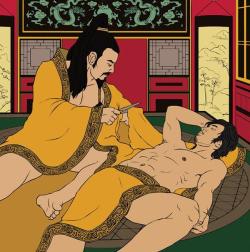 klaiby:  queerkhmer:  The traditional term for homosexuality in China is “the passion of the cut sleeve boys” (断袖之癖), so named from the story of Emperor Ai of Han (27 BCE - 1 BCE) and Dong Xian (23 BCE - 1 BCE). As the story goes, Emperor
