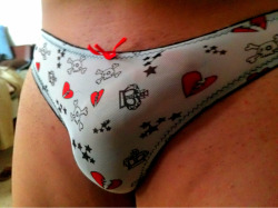 kidtofu:  I’m feeling feisty in these skull &amp; crossbones panties. They’re an extra special pair. I raided my special girl’s panty drawer. They make me super horny. How about you? 