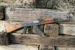slavshit:  Yugoslavian M70. Note the grenade launcher sight. The Yugo M70’s had the capability to fire rifle grenades of a muzzle attachment. Also many had milled receivers this one does not.  A lot of soldiers in the wars in Yugoslavia in the 90’s
